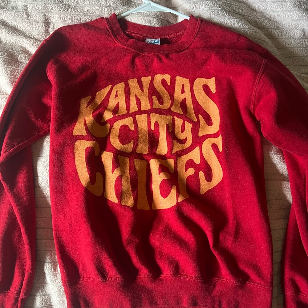 Junk Food Clothing Red and Gold Crewneck Sweater
